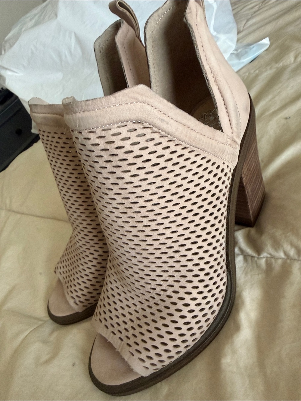 Peep-Toe High Heel Booties -